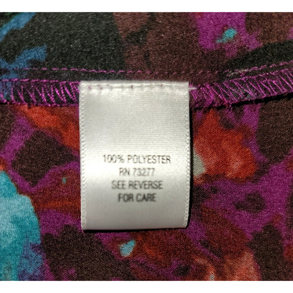 Simply Vera Vera Wang Semi-Sheer Watercolor Blouse - Size PS - Picture 8 of 9